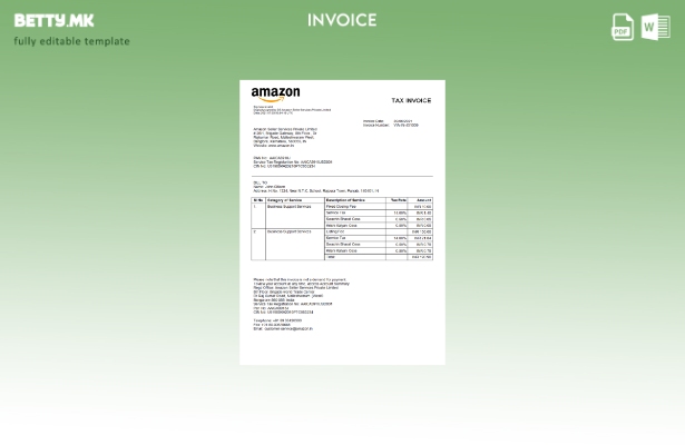 модерен стил Индија Амазон Шаблон за фактура на американската мултинационална те